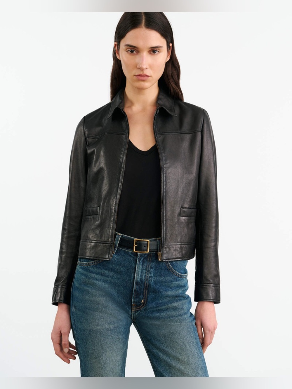 Nili Lotan Freddie Leather Jacket Black XS